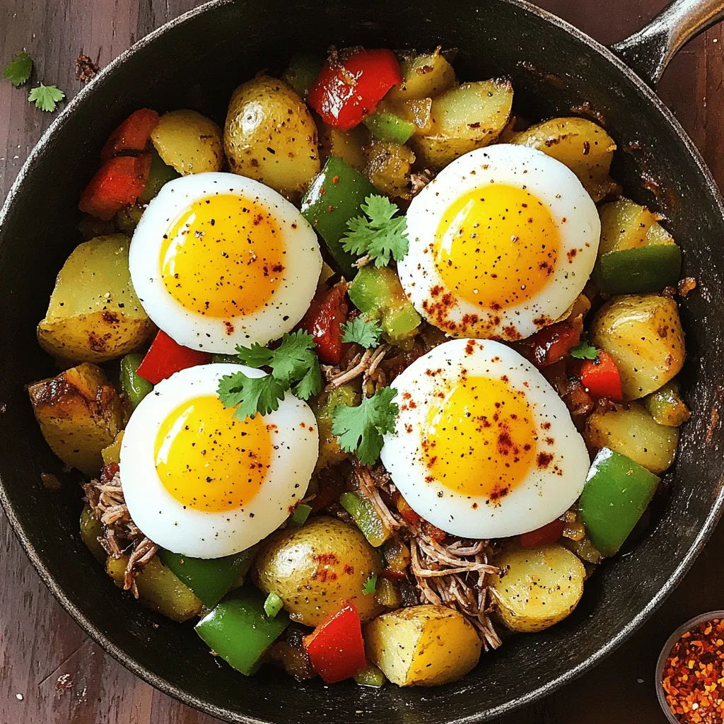 To make a tasty pulled pork hash, you need some key ingredients. First, start with one pound of pulled pork. This is the star of your dish. Next, use four medium potatoes, diced into small cubes. Potatoes add heartiness to the meal. You can also use leftover pulled pork for this recipe. It works perfectly and adds great flavor.