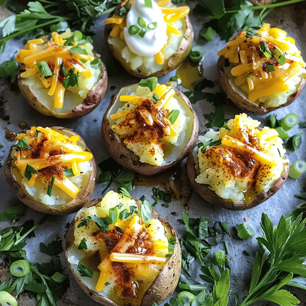 Mini baked potatoes are small, tender spuds that pack a lot of flavor. They have crispy skins and soft insides. The size makes them fun and easy to eat. You can enjoy them as a snack, side dish, or appetizer.