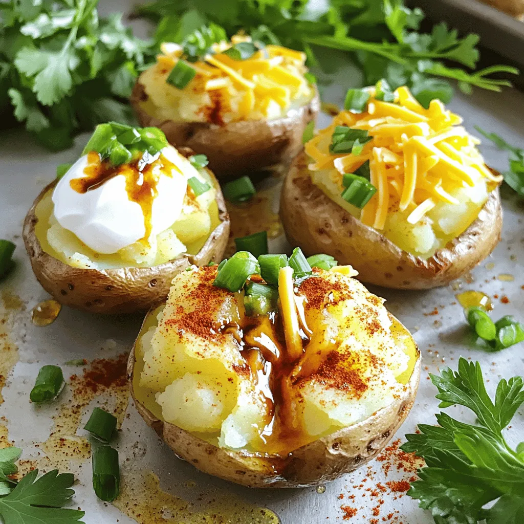 Mini baked potatoes are small, tender spuds that pack a lot of flavor. They have crispy skins and soft insides. The size makes them fun and easy to eat. You can enjoy them as a snack, side dish, or appetizer.