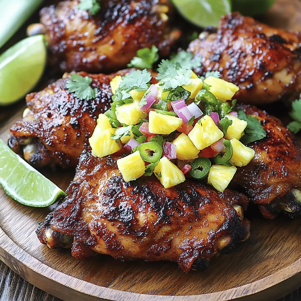 To create authentic jerk chicken, you need key ingredients. First, let’s talk about the jerk chicken marinade ingredients. You will need chicken thighs, jerk seasoning, olive oil, lime juice, and brown sugar. Salt and pepper are also important for taste.