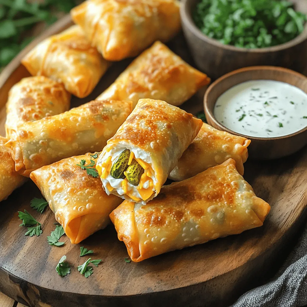 Air fryer pickle egg rolls are a fun twist on classic egg rolls. They combine tangy dill pickles with creamy cheese and spices. This dish gives you a crunchy outer layer and a zesty filling. You can enjoy them as a snack or an appetizer.