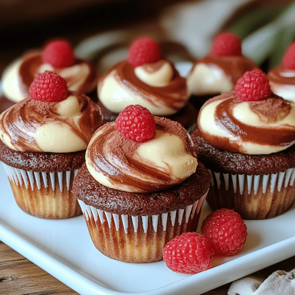 When baking red velvet marble cupcakes, you need a few key ingredients. First, use 1 ¾ cups of all-purpose flour. This gives the cupcakes structure. Next, add 1 cup of granulated sugar for sweetness. You will also need 1 teaspoon of baking soda to help them rise. Don't forget ½ teaspoon of salt; it enhances the flavors. You will need 1 teaspoon of cocoa powder for a hint of chocolate. For moisture, use 1 cup of vegetable oil and 1 cup of buttermilk. These keep the cupcakes soft. Add 2 large eggs, which bind the batter. Finally, 2 tablespoons of red food coloring will give that classic red velvet look.