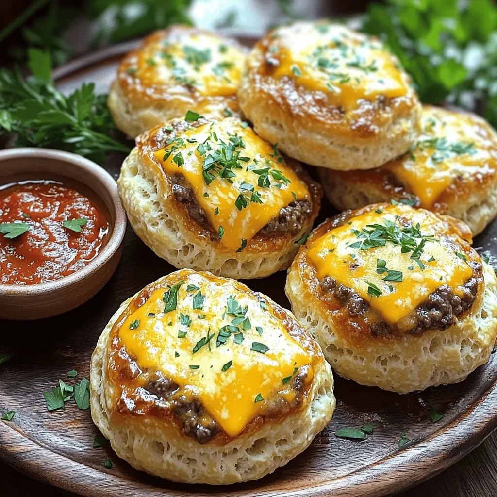 To make Garlic Parmesan Cheeseburger Bombs, you need simple ingredients. Start with 1 pound of ground beef. This is the heart of the dish. Next, add 1 cup of shredded cheddar cheese for a rich flavor. Mix in 1/2 cup of grated Parmesan cheese. This will give a nice, cheesy crust. You also need 1 tablespoon of minced garlic to bring out the flavor. Don't forget 1 teaspoon of onion powder and 1 teaspoon of Worcestershire sauce. Season with salt and pepper to taste. Finally, grab 1 can of refrigerated biscuit dough, which makes these bombs easy to prepare.