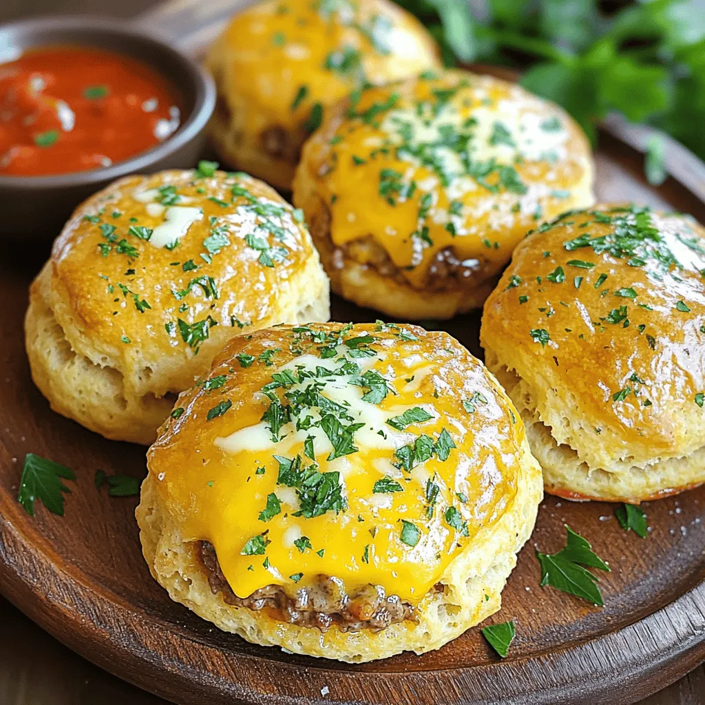 To make Garlic Parmesan Cheeseburger Bombs, you need simple ingredients. Start with 1 pound of ground beef. This is the heart of the dish. Next, add 1 cup of shredded cheddar cheese for a rich flavor. Mix in 1/2 cup of grated Parmesan cheese. This will give a nice, cheesy crust. You also need 1 tablespoon of minced garlic to bring out the flavor. Don't forget 1 teaspoon of onion powder and 1 teaspoon of Worcestershire sauce. Season with salt and pepper to taste. Finally, grab 1 can of refrigerated biscuit dough, which makes these bombs easy to prepare.