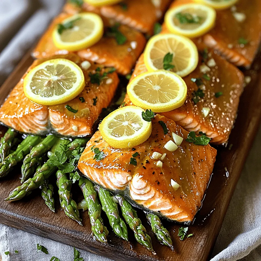 For a great baked salmon recipe, you need just a few simple items. You will need two salmon fillets and one bunch of asparagus. The olive oil adds flavor and moisture. Garlic gives a nice kick, while lemon zest and fresh lemon juice add brightness. Use dried dill for a hint of herby taste. Lastly, salt and black pepper enhance all the flavors.