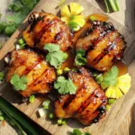 Huli Huli Chicken hails from Hawaii. It first appeared in the 1950s. The name "Huli" means "turn" in Hawaiian. This dish gets its name from the grilling method. You turn the chicken on the grill for even cooking. Locals often serve Huli Huli Chicken at luaus and gatherings. Its sweet and savory flavor makes it a favorite among many. People love Huli Huli Chicken for its unique taste. The mix of pineapple juice and soy sauce gives it a great balance. The dish is simple to make and full of flavor. It appeals to both kids and adults, making it perfect for family meals. Plus, grilling adds a smoky touch that enhances the dish. You can serve it at barbecues, parties, or just for a nice dinner at home. The key ingredients bring Huli Huli Chicken to life. Here’s what you need: - 4 chicken thighs, bone-in and skin-on - 1 cup pineapple juice - 1/4 cup soy sauce - 1/4 cup brown sugar - 2 tablespoons sesame oil - 2 garlic cloves, minced - 1 tablespoon fresh ginger, grated - 1 teaspoon red pepper flakes - 1 green onion, chopped (for garnish) - 1/4 cup fresh cilantro, chopped (for garnish) These ingredients create a delicious marinade. They work together to tenderize the chicken and add layers of flavor. You can find the full recipe [here]. To make Huli Huli chicken, gather these simple items: - 4 chicken thighs, bone-in and skin-on - 1 cup pineapple juice - 1/4 cup soy sauce - 1/4 cup brown sugar - 2 tablespoons sesame oil - 2 garlic cloves, minced - 1 tablespoon fresh ginger, grated - 1 teaspoon red pepper flakes - 1 green onion, chopped (for garnish) - 1/4 cup fresh cilantro, chopped (for garnish) Using fresh ingredients makes a big difference. Fresh chicken enhances the taste and texture. Fresh garlic and ginger also add vibrant flavors. Pineapple juice can be fresh or canned. I prefer fresh for a brighter flavor. Pre-packaged sauces can save time but may contain preservatives. If you use them, check the label for quality. Each serving provides a burst of flavor along with key nutrients. Here’s what you get per serving: - Calories: 300 - Protein: 24g - Carbohydrates: 25g - Fat: 15g - Fiber: 1g - Sugars: 10g This dish gives you a balanced meal with protein and some natural sugars. When you use the Full Recipe, you can enjoy a tasty meal that's both healthy and satisfying. To start, gather your ingredients. You need chicken thighs, pineapple juice, soy sauce, brown sugar, sesame oil, garlic, ginger, and red pepper flakes. In a mixing bowl, combine the pineapple juice, soy sauce, brown sugar, sesame oil, minced garlic, grated ginger, and red pepper flakes. Whisk it all together until well mixed. This marinade gives the chicken a sweet and tangy flavor. Place the chicken thighs in a large zip-top bag or a shallow dish. Pour the marinade over the chicken. Seal the bag or cover the dish. Refrigerate for at least 2 hours, or better yet, overnight. This step is key for the best taste. When you are ready to grill, preheat your grill to medium-high heat. This is important to get perfect grill marks and a nice sear on the chicken. Make sure your grill grates are clean. You can oil the grates lightly to prevent sticking. This small step can save you from a messy cooking experience later. Now, it’s time to grill! Remove the chicken from the marinade and let any excess drip off. Keep the leftover marinade for basting later. Place the chicken skin-side down on the grill. Grill for about 7-8 minutes until the skin is crispy and golden. Flip the chicken carefully, then baste it with the reserved marinade. Grill for another 7-8 minutes. You want the internal temperature to reach 165°F (75°C) for safe eating. Once done, remove the chicken from the grill and let it rest for 5 minutes. This will help keep it juicy. Before serving, garnish with chopped green onions and fresh cilantro. Enjoy your flavorful Huli Huli chicken! For the full recipe, check out the previous section. {{image_2}} Marinating chicken is key to great flavor. I recommend marinating for at least two hours. For the best taste, leave it overnight. The longer you marinate, the more delicious the chicken becomes. The pineapple juice tenderizes the meat and adds a sweet taste. Grill marks make your dish look amazing. To get those perfect lines, set your grill to medium-high heat. Place the chicken skin-side down on the grill. Don't move it for about 7-8 minutes. Once you see nice grill marks, flip the chicken carefully. This helps keep the juices inside. Using the right tools makes cooking easier. A good grill is essential for Huli Huli chicken. I also suggest using tongs to flip the chicken. A meat thermometer is important too. It ensures your chicken reaches 165°F (75°C) for safety. Lastly, have a basting brush ready for the marinade. This will keep the chicken juicy and full of flavor. For the full recipe and detailed steps, check out the [Full Recipe]. You can cook Huli Huli chicken in two main ways: grilling or baking. Grilling gives a smoky flavor and crispy skin. The heat from the grill adds nice char marks. For fun, try using a charcoal grill for extra flavor. Bake it for a more hands-off method. Just set your oven to 375°F (190°C). Place the chicken in a baking dish and pour the marinade over it. Bake for about 45 minutes. Check that the chicken reaches 165°F (75°C) for safety. Huli Huli chicken is great in bowls. Start with a base of rice or quinoa. Add grilled veggies like bell peppers and zucchini. Slice the chicken and place it on top. Drizzle with extra marinade or teriyaki sauce for added flavor. You can also sprinkle chopped green onions and cilantro for a fresh touch. Add slices of avocado or mango for a tropical twist. This makes for a colorful and tasty meal. You can easily adapt this recipe for different diets. For gluten-free options, use tamari instead of soy sauce. If you want a lower-sugar version, try using a sugar substitute like stevia. For a vegan option, swap the chicken for tofu or tempeh. Marinate it in the same sauce. Cooking times will vary, so check for doneness. These swaps keep the dish flavorful while meeting your dietary needs. For the full recipe, check out the details above! Yes, you can use different cuts. Huli Huli chicken works great with chicken breasts or drumsticks. Each cut offers a unique taste and texture. Keep in mind that cooking times may change. Breasts may cook faster than thighs. Always check the internal temperature to ensure it reaches 165°F (75°C). To store leftovers, let the chicken cool first. Place it in an airtight container. It will keep well in the fridge for up to four days. You can also freeze it for up to three months. When reheating, make sure the chicken is hot all the way through. You can find great Huli Huli chicken at Hawaiian restaurants. Look for local spots that specialize in island cuisine. Some food trucks also serve this dish. Check reviews online to find the best places. If you can't find a restaurant nearby, try making it at home using the Full Recipe. Huli Huli chicken is a tasty dish with rich history. We explored its origins, key ingredients, and why people love it. You learned how to marinate, grill, and serve this dish perfectly. I shared helpful tips and tasty variations to try. Enjoy making Huli Huli chicken in your kitchen. Each bite brings a taste of Hawaii to your home. Whether grilling or baking, have fun and get creative with flavors!