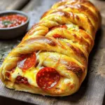 To make your cheesy pepperoni stromboli, you need the following ingredients: - 1 lb pizza dough (store-bought or homemade) - 1 cup shredded mozzarella cheese - 1/2 cup sliced pepperoni - 1/4 cup grated Parmesan cheese - 1/2 cup marinara sauce (for dipping) - 1 tablespoon olive oil - 1 teaspoon garlic powder - 1 teaspoon Italian seasoning - Salt and pepper to taste Each ingredient plays a key role in flavor and texture. You can use store-bought pizza dough for ease. If you want homemade dough, you can make it from all-purpose flour, yeast, water, and salt. For mozzarella, use fresh cheese for a creamier taste. Pepperoni can be swapped with any deli meat or veggies. If you prefer a lighter cheese, try part-skim mozzarella. Use fresh herbs instead of dried if you have them. Selecting the right ingredients makes a big difference. Always choose fresh cheese for better melt and flavor. Look for pepperoni that is spicy and bold. If you can, buy organic or locally sourced products. Check the expiration dates on your dough and sauce to ensure freshness. When choosing olive oil, select extra virgin for the best taste. Quality ingredients make your stromboli irresistible. Start by preheating your oven to 400°F (200°C). This step is key for a crispy crust. Next, take a baking sheet and line it with parchment paper. This makes cleanup easy. Plus, it helps the stromboli not stick. Now, take your pizza dough. If it’s cold, let it sit for a few minutes to warm up. On a floured surface, roll out the dough into a rectangle. Aim for about 12x10 inches. The dough should be thin but not too thin. This size gives you enough room for all the tasty fillings. Once you have your dough rolled out, it’s time to layer the fillings. Start by sprinkling 1 cup of shredded mozzarella cheese evenly across the dough. Leave a small border all around. Next, add 1/2 cup of sliced pepperoni on top of the cheese. Then, sprinkle 1/4 cup of grated Parmesan cheese over the pepperoni. For added flavor, season with 1 teaspoon of garlic powder, 1 teaspoon of Italian seasoning, salt, and pepper. Make sure every bite is packed with flavor. Now, it’s time to seal the stromboli. Fold the shorter sides of the dough over the filling. Then, roll the dough tightly from one of the longer ends to form a log shape. Pinch the seams to seal everything inside. Place the stromboli seam-side down on your baking sheet. Brush the top with 1 tablespoon of olive oil for that golden finish. Use a sharp knife to cut a few diagonal slits in the top. This allows steam to escape while baking. Bake it in the preheated oven for 20-25 minutes or until golden brown. When done, let it cool for a few minutes before slicing. Serve warm with marinara sauce on the side for dipping. Enjoy your cheesy pepperoni stromboli! For the complete guide, check the Full Recipe. To get a great dough roll, start with a floured surface. Use enough flour so the dough won’t stick. Roll the dough into a rectangle, about 12x10 inches. This size gives you room to add all your tasty fillings. Make sure the edges are even. A good roll keeps everything inside and makes for easy baking. For a golden finish, brush the top with olive oil before baking. This simple step makes your stromboli shine. You can also sprinkle a little salt on top for extra flavor. The oil helps the dough crisp up nicely. Keep an eye on it while it bakes. You want that perfect golden color without burning. Many people forget to seal the edges well. If the edges are not sealed, the filling can leak out. Make sure to pinch the seams tightly. Another mistake is cutting too few slits on top. These slits let steam escape and help the dough bake evenly. Remember, a little care goes a long way in making your cheesy pepperoni stromboli shine. For more details, check the Full Recipe. {{image_2}} You can mix up your stromboli by adding more meats or veggies. Try diced ham, cooked sausage, or even crispy bacon. For veggies, consider bell peppers, mushrooms, or spinach. These add flavor and texture. When adding, keep the total filling amount similar to the recipe. This ensures a good bake and keeps it from falling apart. If you're not a fan of mozzarella, use other cheeses. Cheddar brings a sharp taste. Provolone adds a nice, tangy kick. For a creamy touch, try ricotta. Mixing different cheeses can create a unique flavor. Just remember to keep the total cheese amount the same for best results. Want to add some heat? Sprinkle crushed red pepper flakes inside. This gives your stromboli a nice kick. For a sweet twist, consider adding a bit of honey or a drizzle of balsamic glaze on top after baking. You can also use sweet bell peppers for a milder sweetness. Experimenting with flavors makes each stromboli a new adventure! For the complete recipe, check out the Full Recipe. To store leftover stromboli, first let it cool completely. Wrap it tightly in plastic wrap or foil. You can also use an airtight container. Proper storage keeps it fresh for up to three days in the fridge. Reheating stromboli is easy. Preheat your oven to 350°F (175°C). Place the stromboli on a baking sheet. Heat for about 10-15 minutes. This warms it through and keeps the crust nice and crispy. You can also use a microwave. Just cover it to avoid drying out. Heat for 30 seconds to 1 minute, but the crust won’t be as crispy. Freezing stromboli is a great way to save it for later. First, cool it completely. Wrap it in plastic wrap and then foil. You can also use a freezer bag. This way, it lasts up to three months. When you’re ready to eat it, thaw it overnight in the fridge. Reheat as mentioned above. Enjoy the tasty goodness whenever you want! For the full recipe, check back to create this delicious dish. Yes, you can use homemade dough for cheesy pepperoni stromboli. Making your own dough can add extra flavor and freshness. Just follow a simple pizza dough recipe, and you will be good to go. If you want to save time, store-bought dough works great too. Cheesy pepperoni stromboli pairs well with several sides. Here are some tasty options: - Marinara sauce for dipping - A fresh green salad - Garlic bread to complement the flavors - Roasted veggies for a healthy touch To make cheesy pepperoni stromboli healthier, consider these tips: - Use whole wheat pizza dough for more fiber. - Add lots of veggies like bell peppers or spinach. - Choose low-fat cheese options to reduce calories. - Opt for turkey or chicken pepperoni instead of pork. Stromboli is an Italian-American dish. It originated in the United States in the 1950s. The name comes from the Stromboli volcano in Italy. It combines pizza ingredients in a rolled format. The dish is often compared to calzones, but it has a unique style. Today, stromboli is popular for its tasty fillings and easy-to-eat shape. You can learn more about making it by checking the Full Recipe. You now have a solid guide to making stromboli. We covered ingredients, tips, and steps from start to finish. Quality ingredients make all the difference. Rolling and sealing the dough correctly leads to a great outcome. Consider trying different fillings to keep things fun. Store leftovers properly for tasty snacks later. Remember, the right techniques and a little creativity will impress anyone. Dive into your stromboli journey, and enjoy every bite!